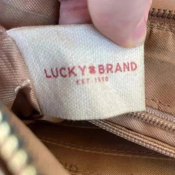 Lucky Brand Leather Cognac Brown Crossbody Purse Bag - Picture 9 of 11